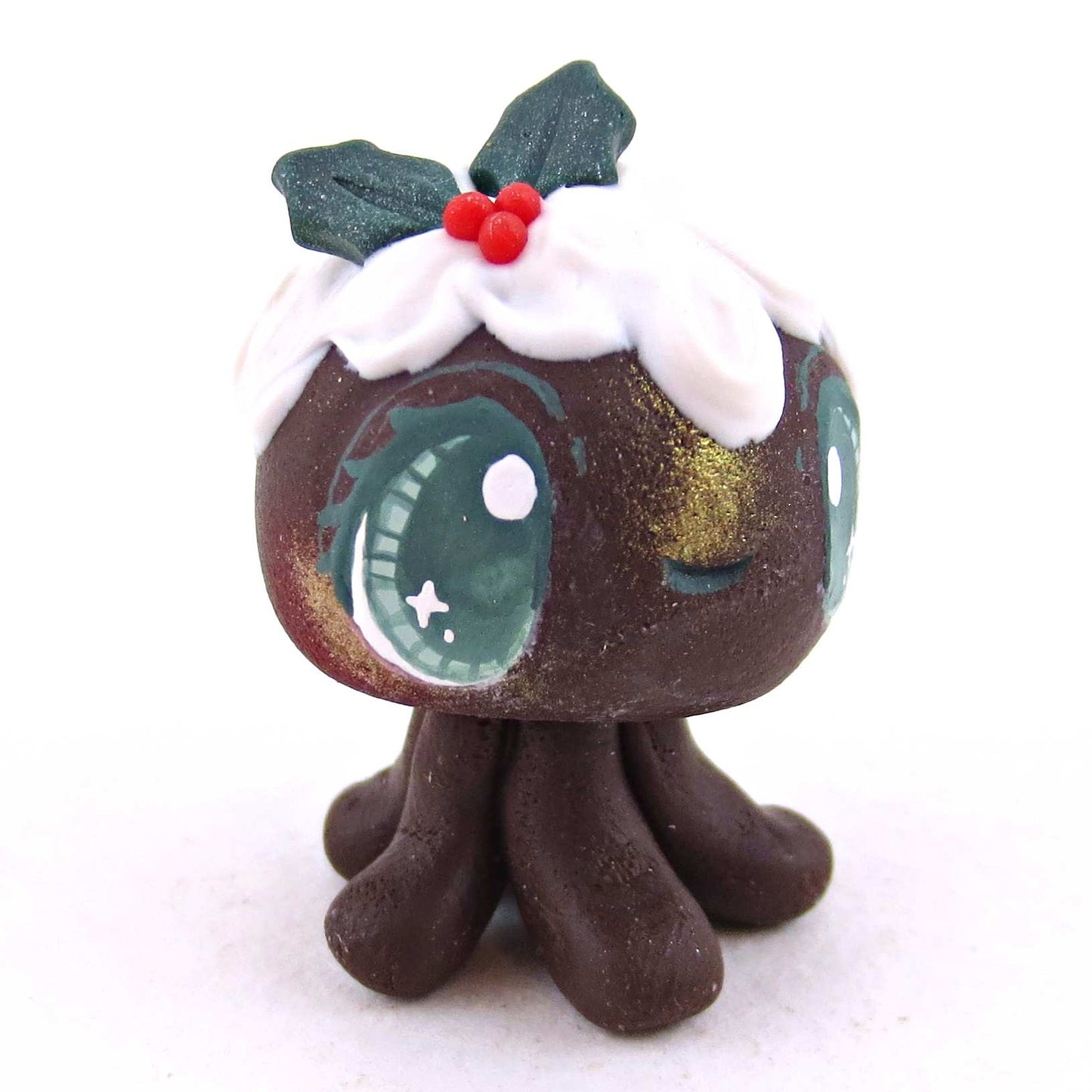 Christmas Pudding Jellyfish Figurine 2 - Polymer Clay Animals Christmas Collection