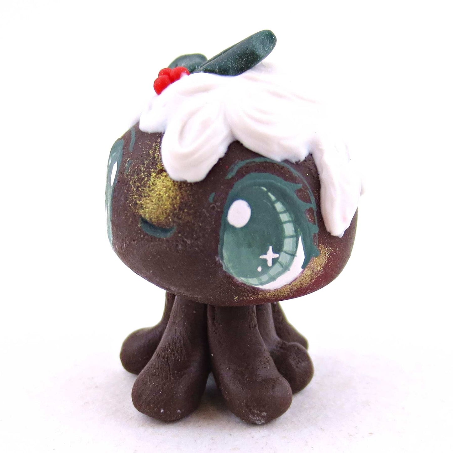 Christmas Pudding Jellyfish Figurine 2 - Polymer Clay Animals Christmas Collection