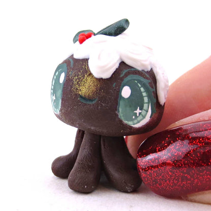 Christmas Pudding Jellyfish Figurine 2 - Polymer Clay Animals Christmas Collection