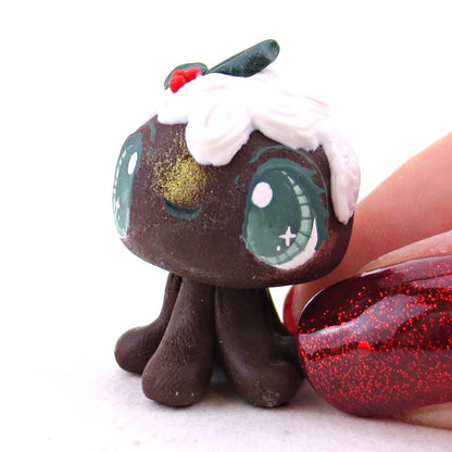 Christmas Pudding Jellyfish Figurine 2 - Polymer Clay Animals Christmas Collection