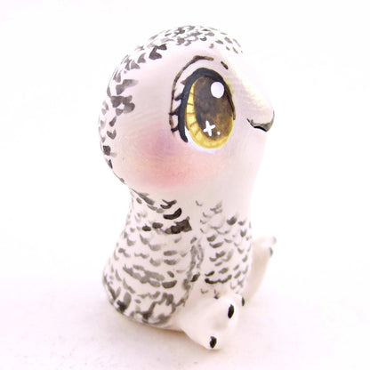 Snowy Owl Figurine - Polymer Clay Animals Winter Collection