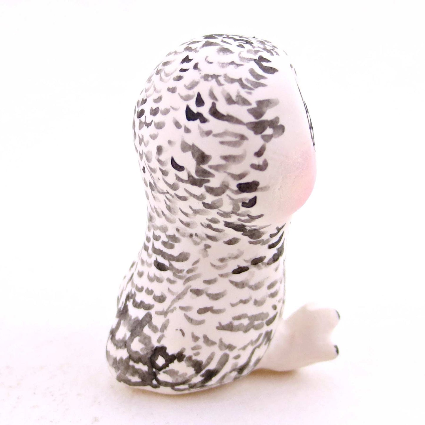 Snowy Owl Figurine - Polymer Clay Animals Winter Collection