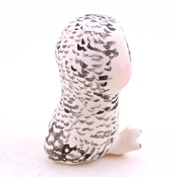 Snowy Owl Figurine - Polymer Clay Animals Winter Collection