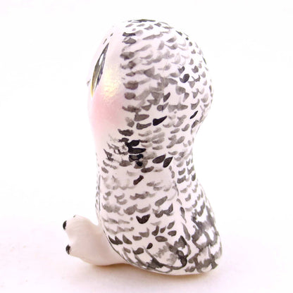 Snowy Owl Figurine - Polymer Clay Animals Winter Collection