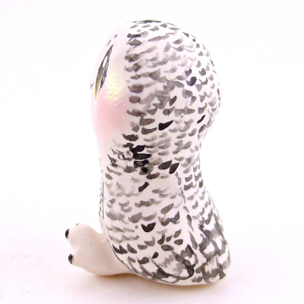 Snowy Owl Figurine - Polymer Clay Animals Winter Collection