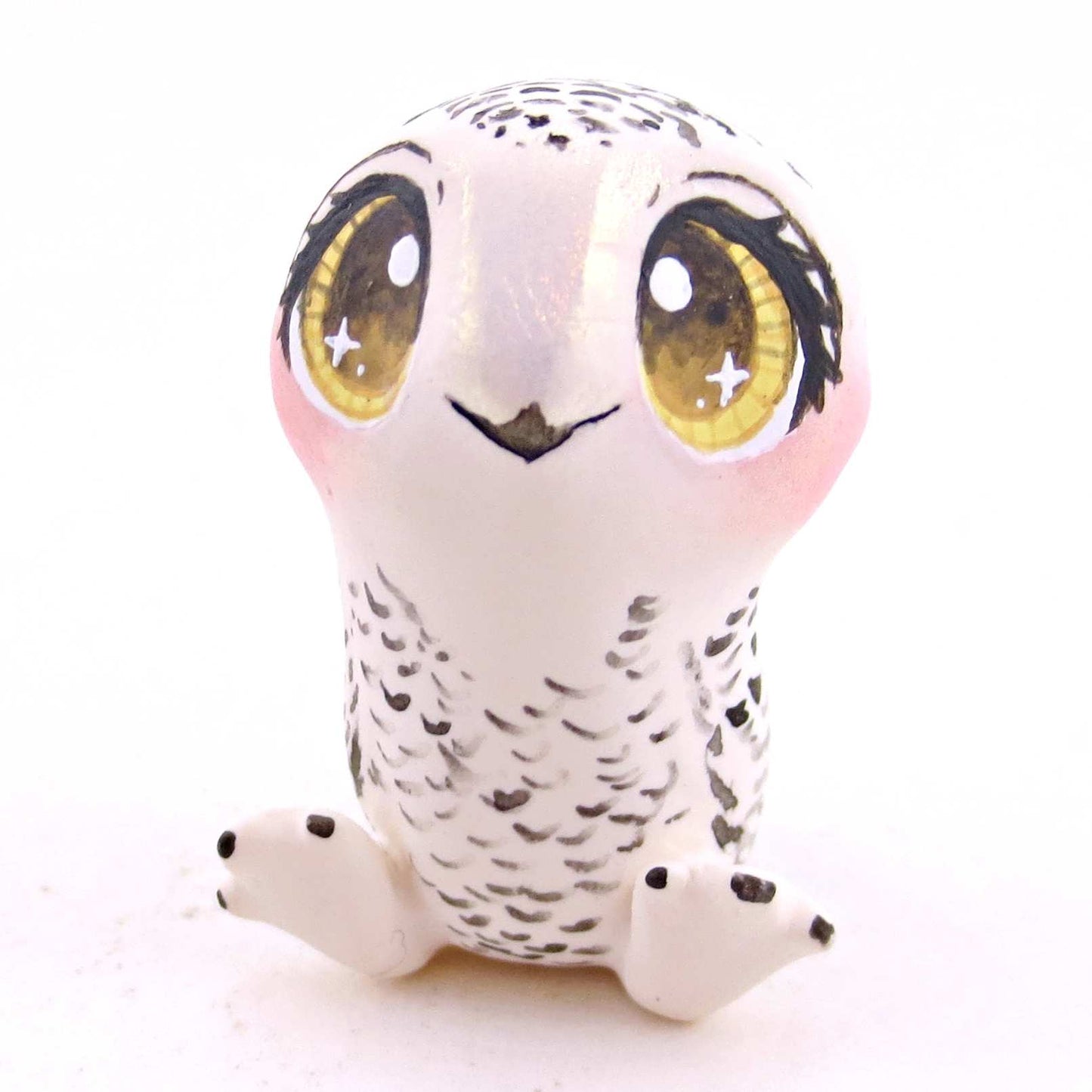 Snowy Owl Figurine 2 - Polymer Clay Animals Winter Collection