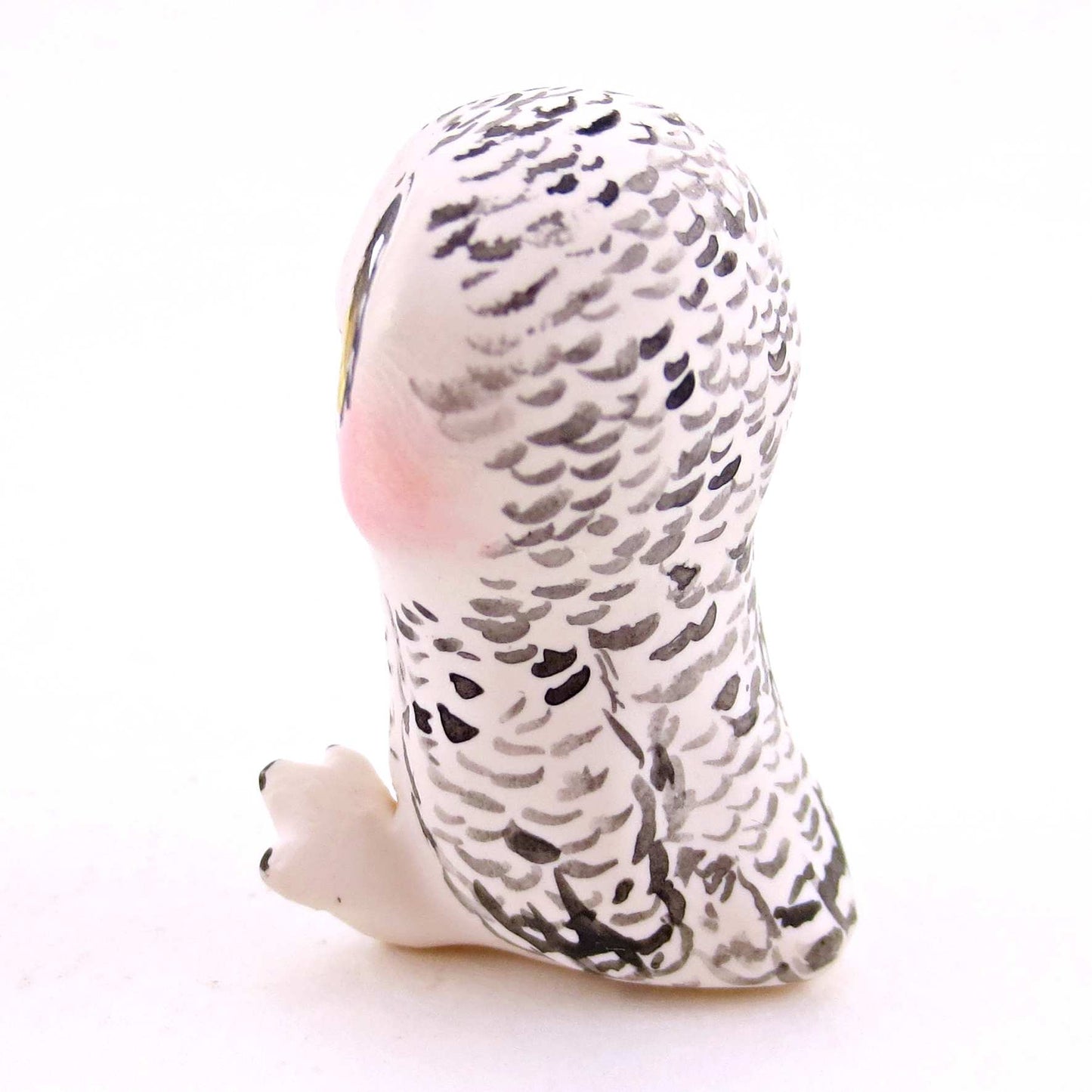 Snowy Owl Figurine 2 - Polymer Clay Animals Winter Collection