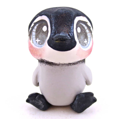 Blue-Eyed Penguin Figurine - Polymer Clay Animals Christmas Collection