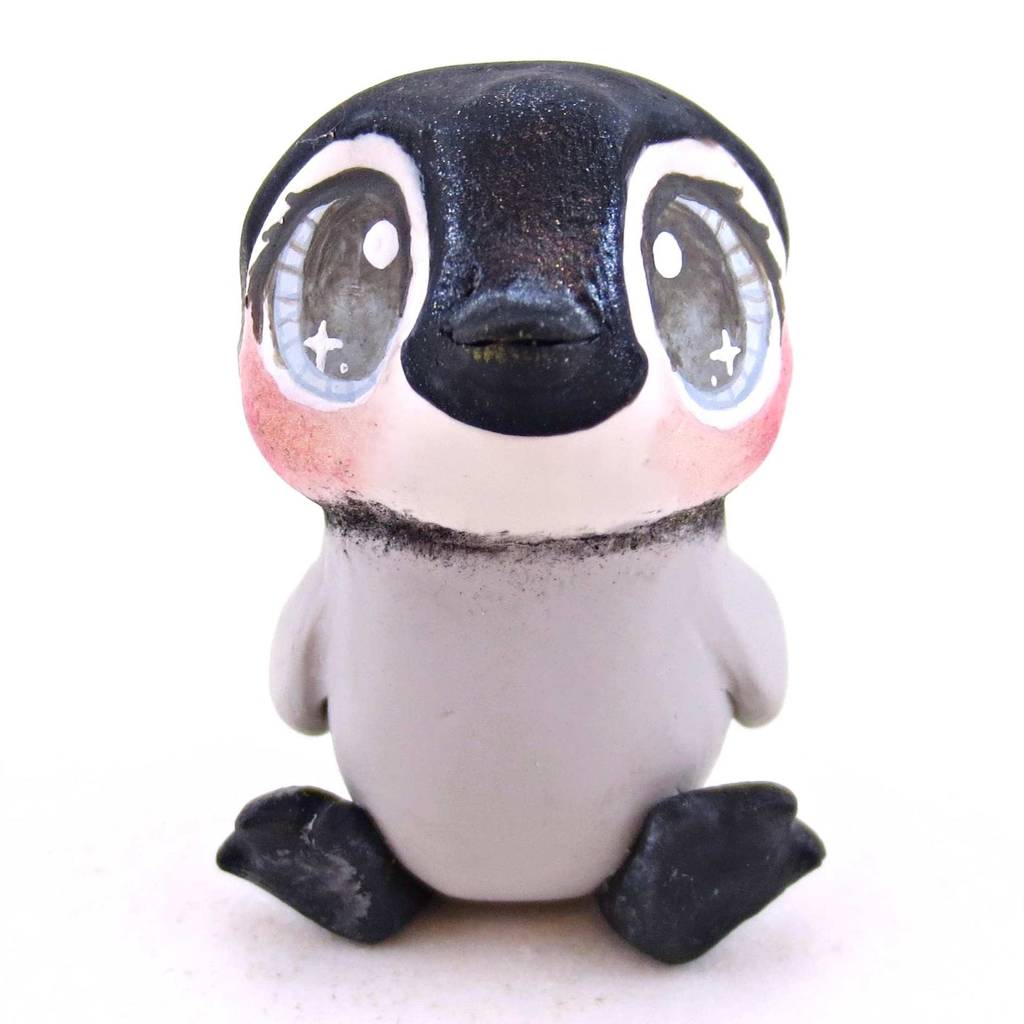 Blue-Eyed Penguin Figurine - Polymer Clay Animals Christmas Collection