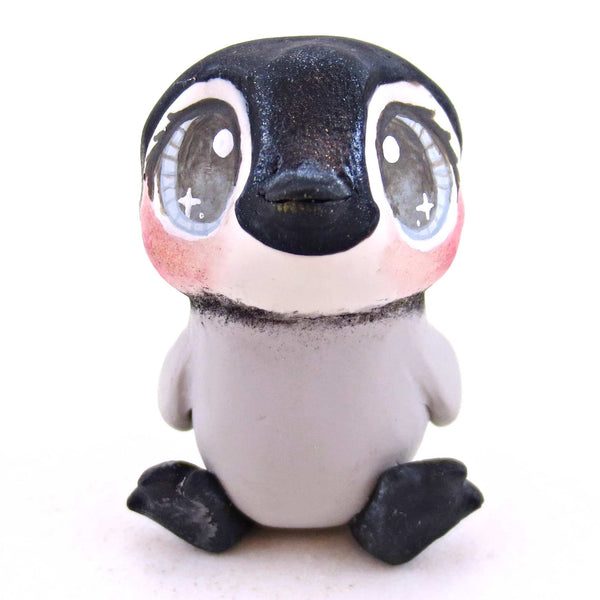Blue-Eyed Penguin Figurine - Polymer Clay Animals Christmas Collection