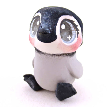 Blue-Eyed Penguin Figurine - Polymer Clay Animals Christmas Collection