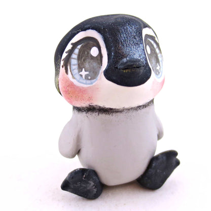 Blue-Eyed Penguin Figurine - Polymer Clay Animals Christmas Collection