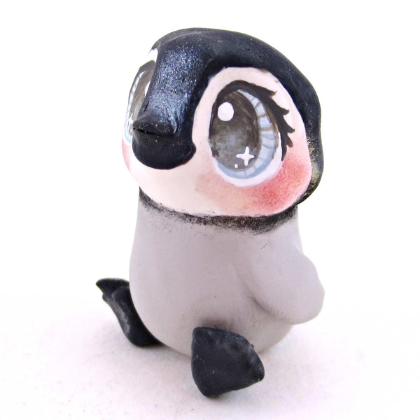 Blue-Eyed Penguin Figurine - Polymer Clay Animals Christmas Collection