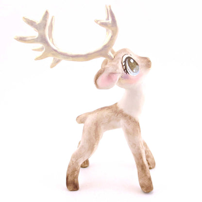 Vixen the Big-Antlered Reindeer Figurine - Polymer Clay Animals Christmas Collection