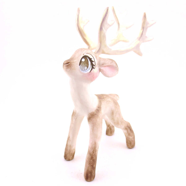 Vixen the Big-Antlered Reindeer Figurine - Polymer Clay Animals Christmas Collection
