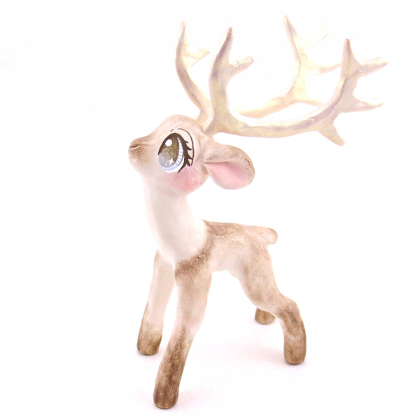 Vixen the Big-Antlered Reindeer Figurine - Polymer Clay Animals Christmas Collection