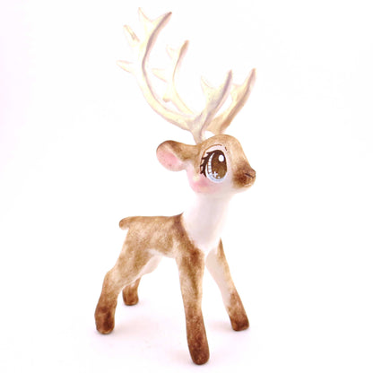 Comet the Big-Antlered Reindeer Figurine - Polymer Clay Animals Winter Collection