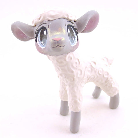 Little Lamb Figurine - Polymer Clay Animals Christmas Collection
