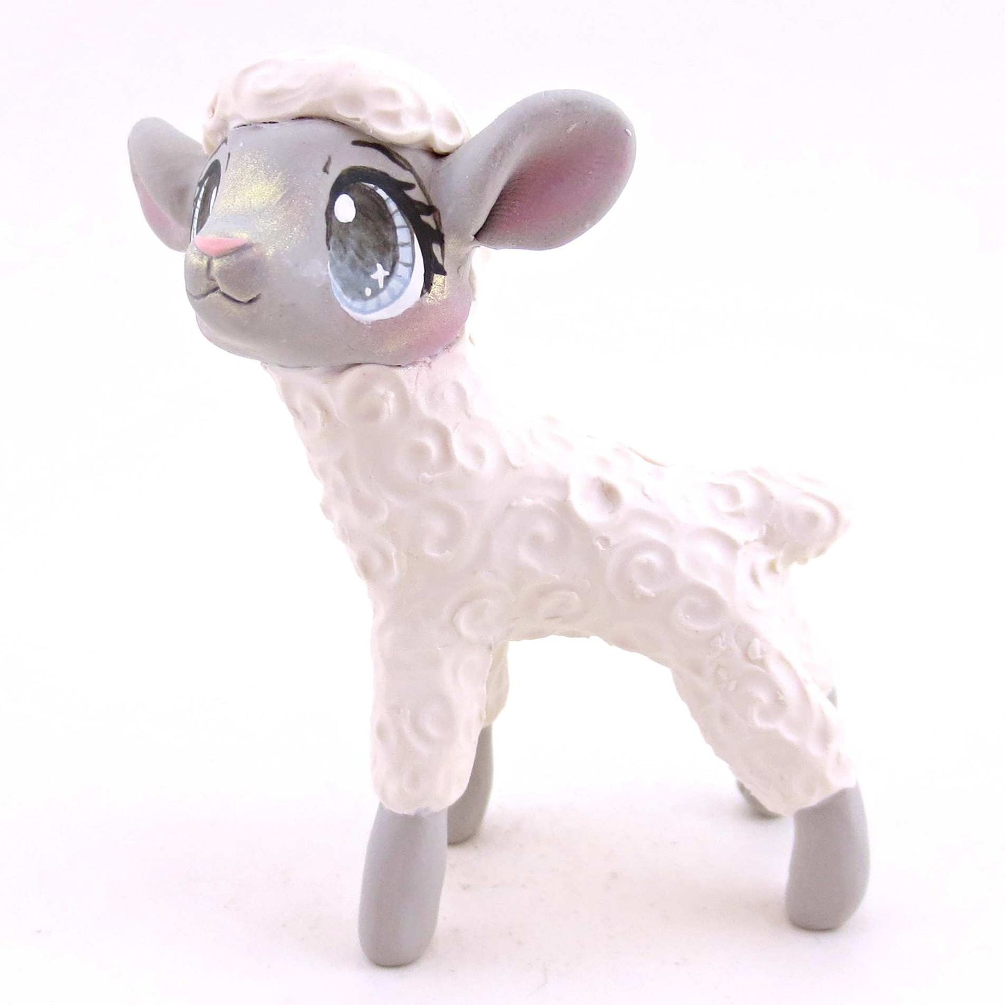 Little Lamb Figurine - Polymer Clay Animals Christmas Collection