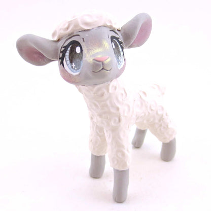 Little Lamb Figurine - Polymer Clay Animals Christmas Collection