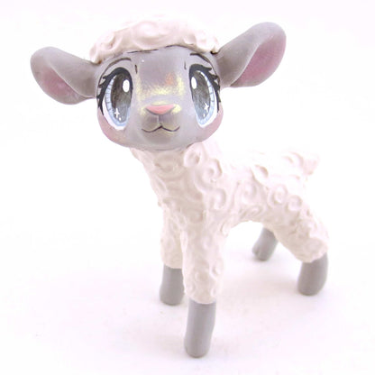 Little Lamb Figurine - Polymer Clay Animals Christmas Collection