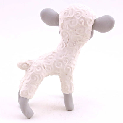 Little Lamb Figurine - Polymer Clay Animals Christmas Collection