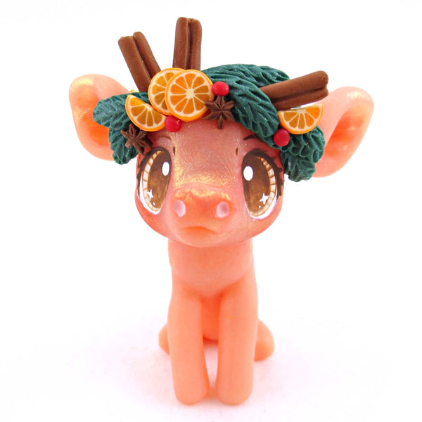Cottagecore Christmas Spices Little Piglet Figurine - Polymer Clay Animals Christmas Collection