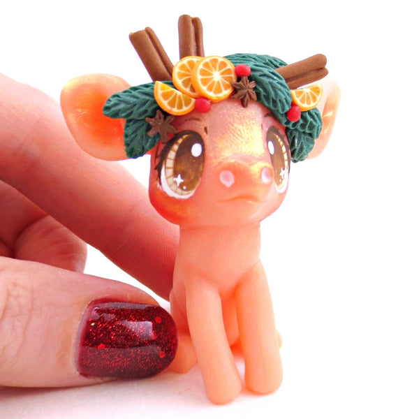 Cottagecore Christmas Spices Little Piglet Figurine - Polymer Clay Animals Christmas Collection