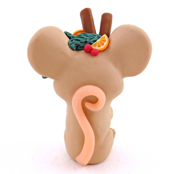 Cottagecore Christmas Spices Field Mouse Figurine - Polymer Clay Animals Christmas Collection