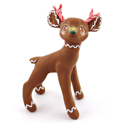 Gingerbread Reindeer Figurine - Polymer Clay Christmas Collection