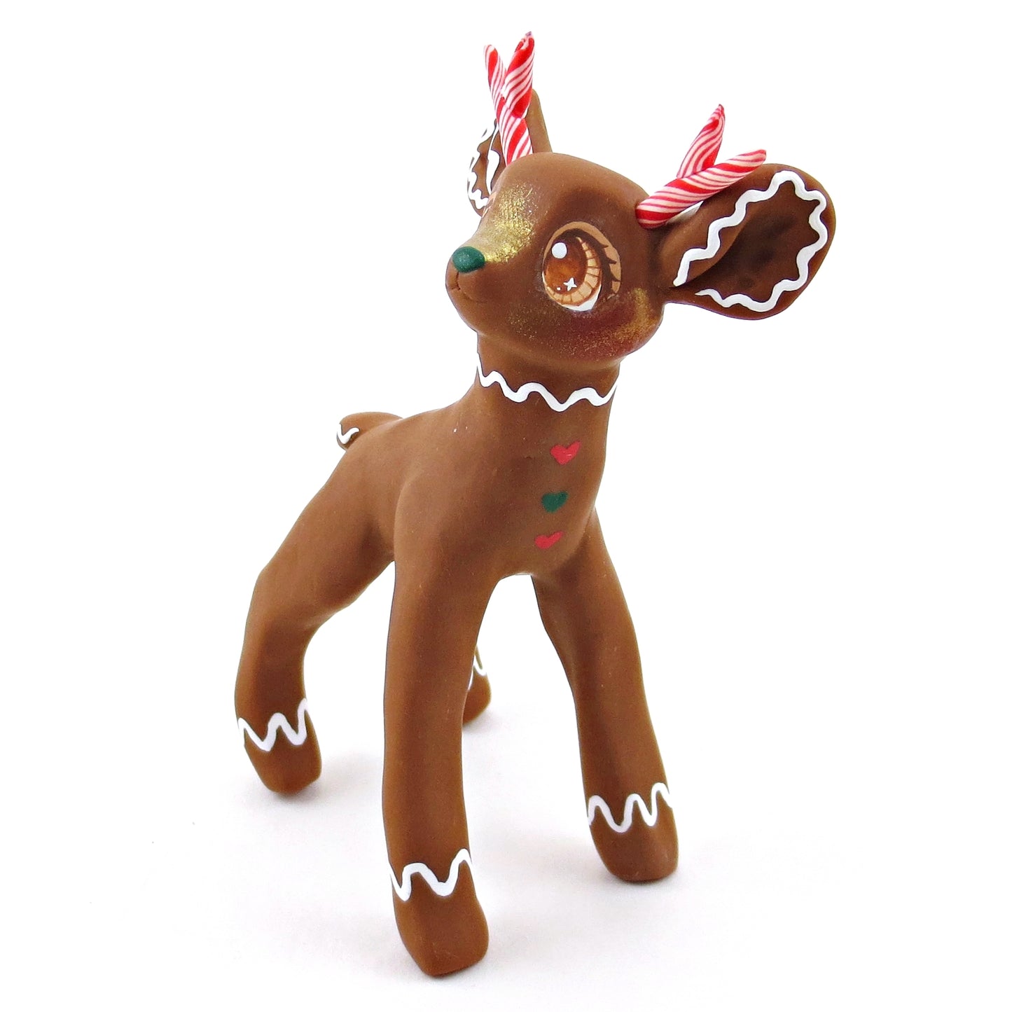 Gingerbread Reindeer Figurine - Polymer Clay Christmas Collection