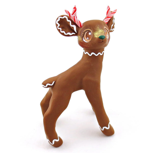 Gingerbread Reindeer Figurine - Polymer Clay Christmas Collection