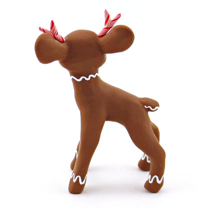 Gingerbread Reindeer Figurine - Polymer Clay Christmas Collection