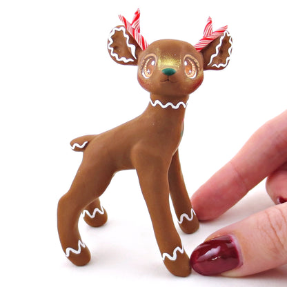 Gingerbread Reindeer Figurine - Polymer Clay Christmas Collection