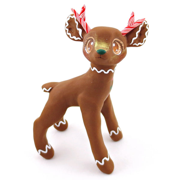 Gingerbread Reindeer Figurine - Polymer Clay Christmas Collection
