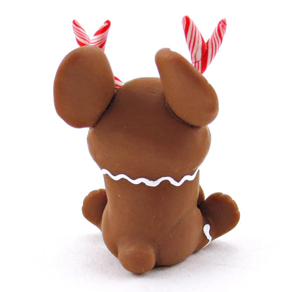 Gingerbread Jackalope Figurine - Polymer Clay Christmas Collection