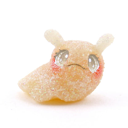 White Gumdrop Slug Figurine - Polymer Clay Christmas Collection