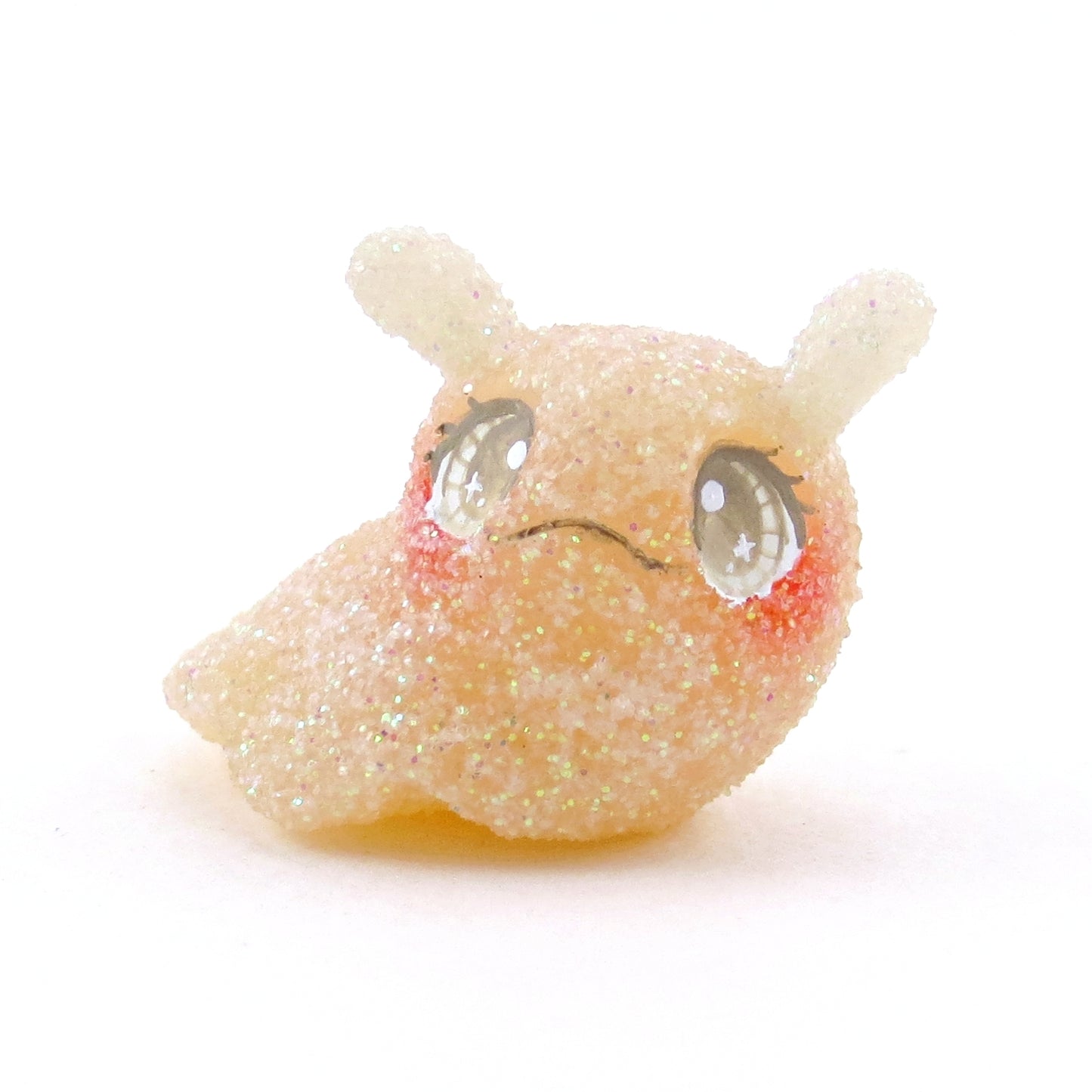 White Gumdrop Slug Figurine - Polymer Clay Christmas Collection