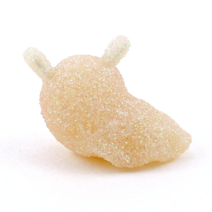 White Gumdrop Slug Figurine - Polymer Clay Christmas Collection