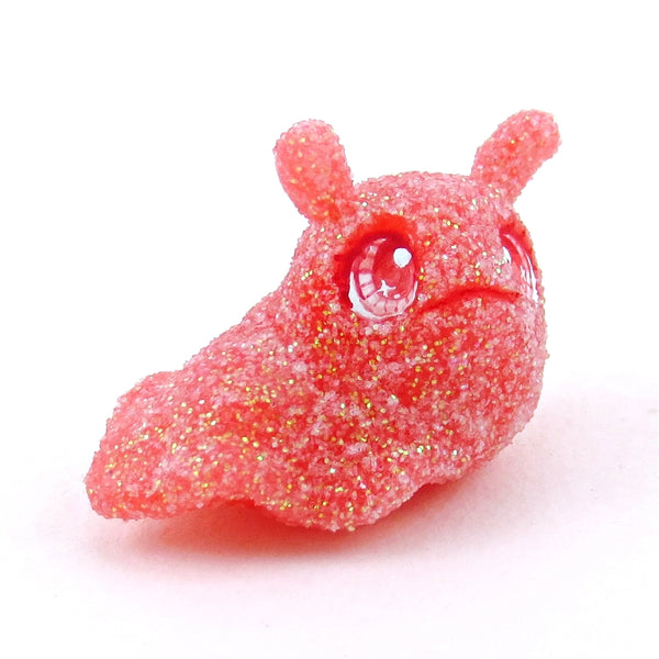 Red Gumdrop Slug Figurine - Polymer Clay Christmas Collection