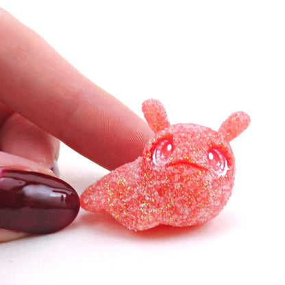 Red Gumdrop Slug Figurine - Polymer Clay Christmas Collection