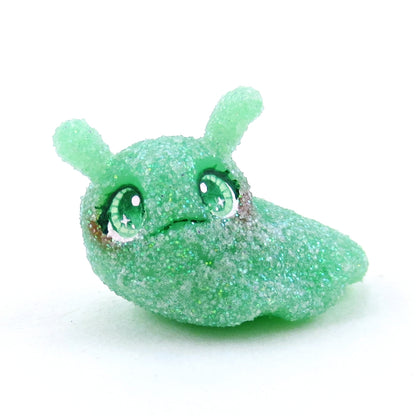 Green Gumdrop Slug Figurine - Polymer Clay Christmas Collection