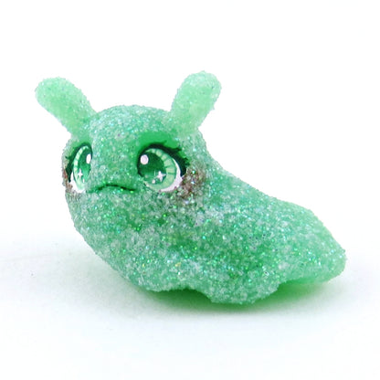 Green Gumdrop Slug Figurine - Polymer Clay Christmas Collection