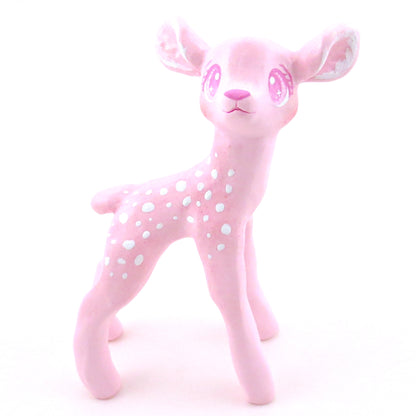 Pink Christmas Deer Figurine - Polymer Clay Christmas Collection