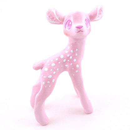 Pink Christmas Deer Figurine - Polymer Clay Christmas Collection