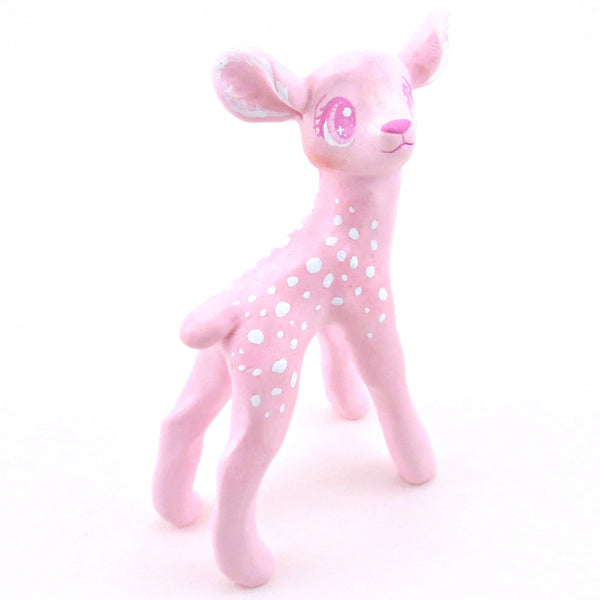 Pink Christmas Deer Figurine - Polymer Clay Christmas Collection