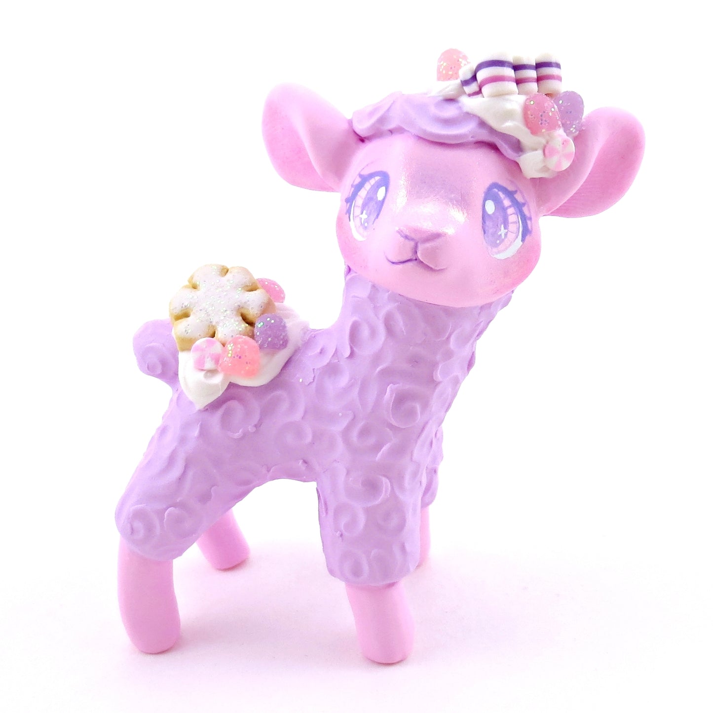 Sugarplum Sheep Figurine - Polymer Clay Christmas Collection