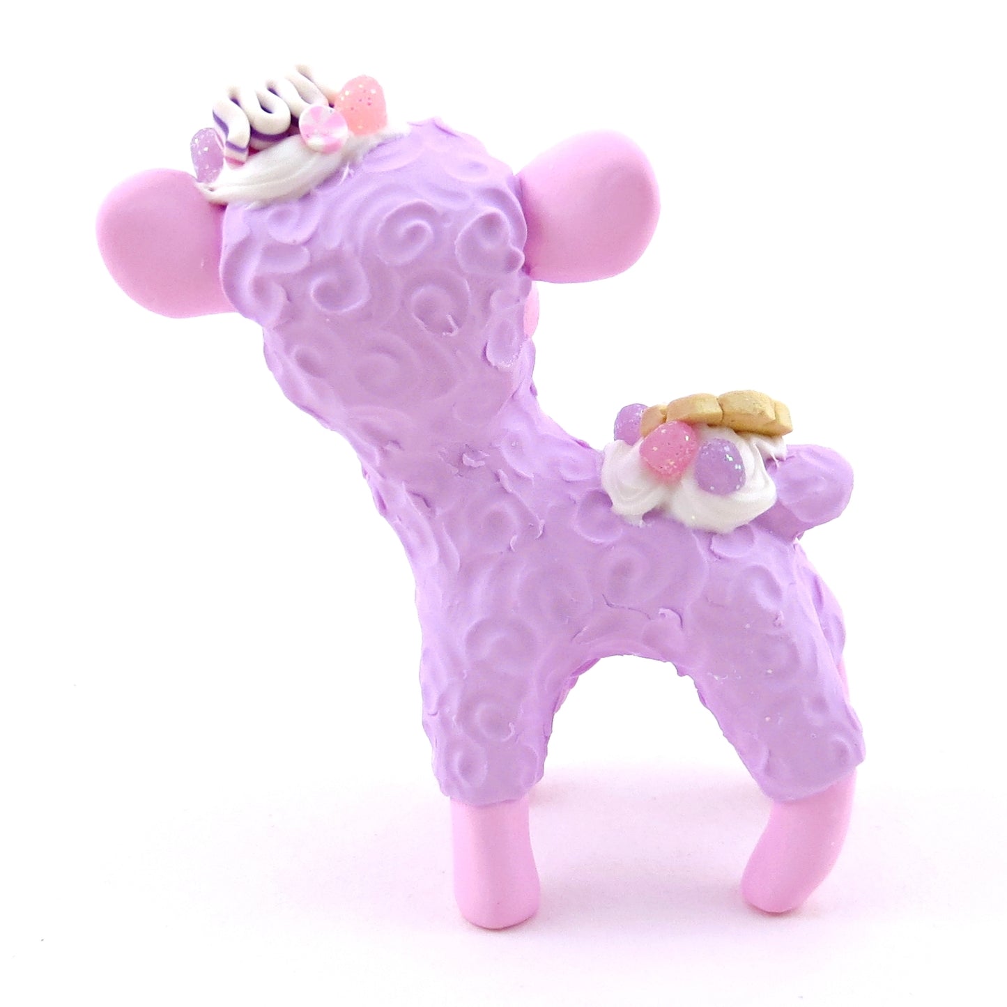 Sugarplum Sheep Figurine - Polymer Clay Christmas Collection