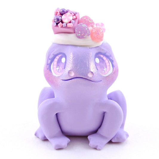 Sugarplum Frog Figurine - Polymer Clay Christmas Collection