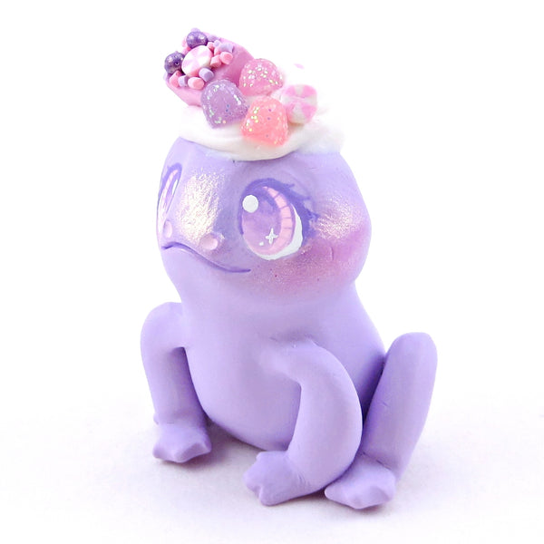 Sugarplum Frog Figurine - Polymer Clay Christmas Collection